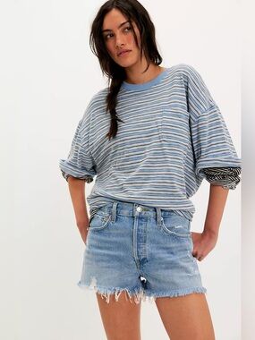 Agolde Parker Vintage Cut Off Denim Shorts in Swapmeet Summer Vacation